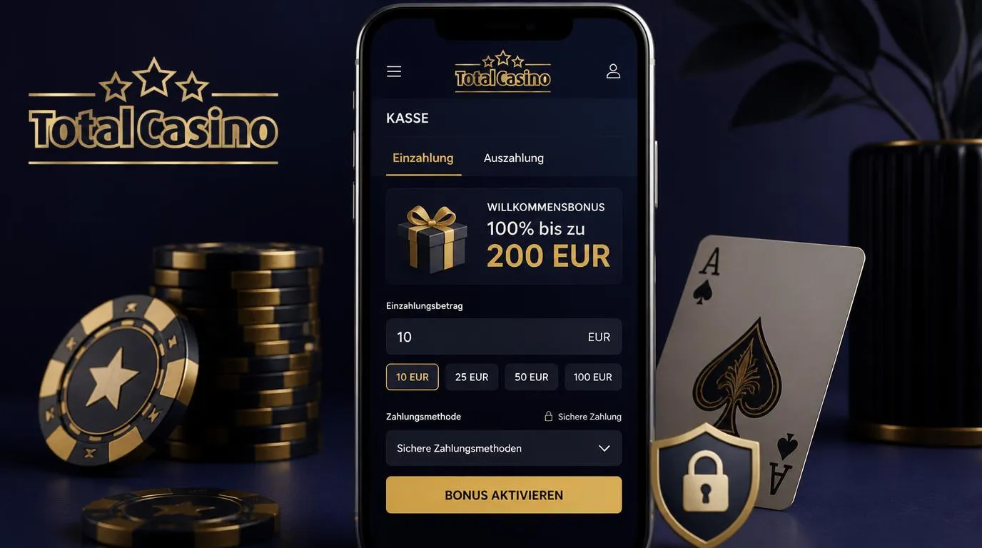Smartphone mit Casino-Bonus von 100 Prozent bis 200 EUR und Einzahlung von 10 EUR